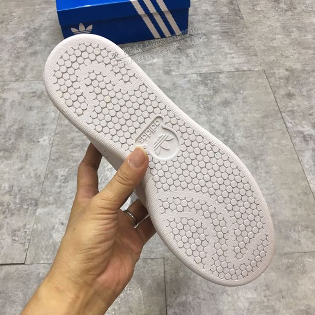 Adidas鞋 法國限定特別款 阿迪達斯全頭層小牛皮小白鞋 Adidas板鞋 男女同款  hdx13254